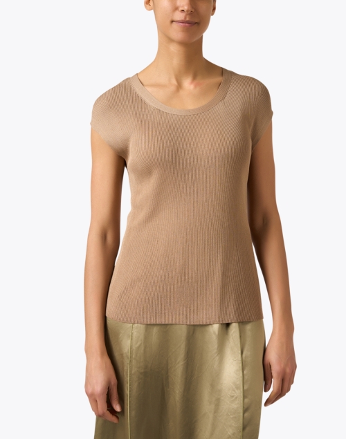 Front image - Lafayette 148 New York - Tan Knit Top