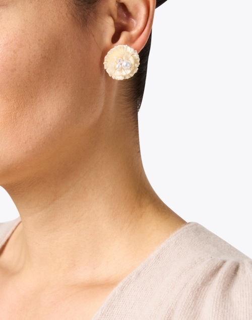 Brigida Ivory Pearl Stud Earrings