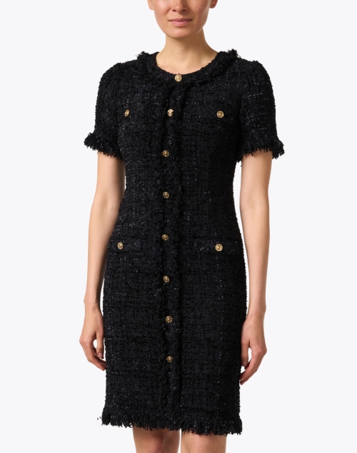 Front image - Santorelli - Marva Black Tweed Dress