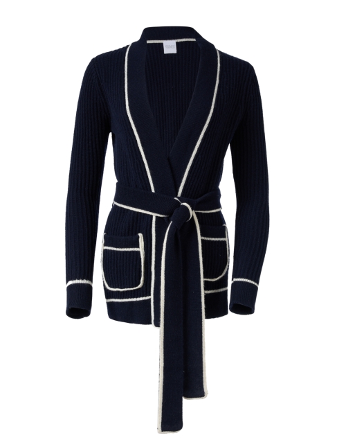 Product image - Madeleine Thompson - Clover Navy Wool Cashmere Cardigan