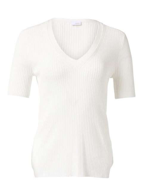 Product image - Ecru - White Rib Knit Sweater