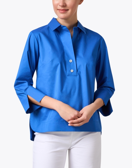 Front image - Hinson Wu - Aileen Blue Cotton Top