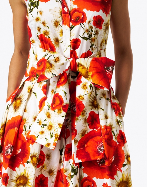 Extra_1 image - Samantha Sung - Audrey Orange Poppy Printed Stretch Cotton Dress