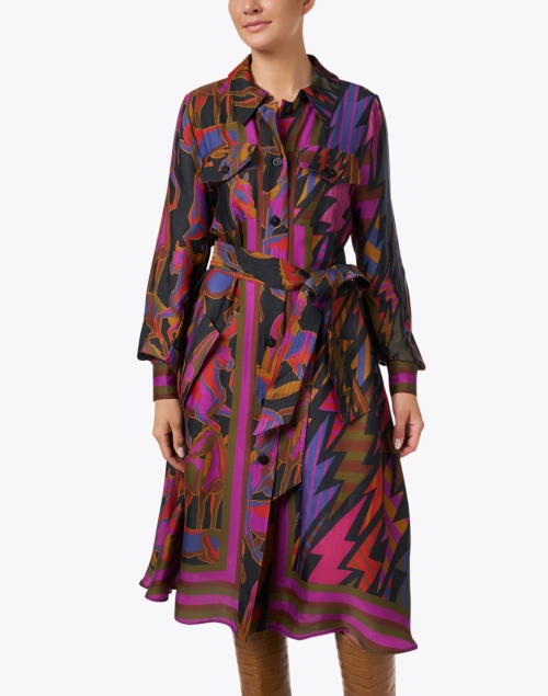 Front image - Farm Rio - Multi Print Shirt Dress