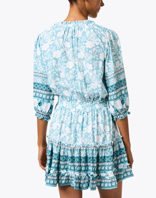 Back image - Walker & Wade - Ibiza Blue Multi Print Dress