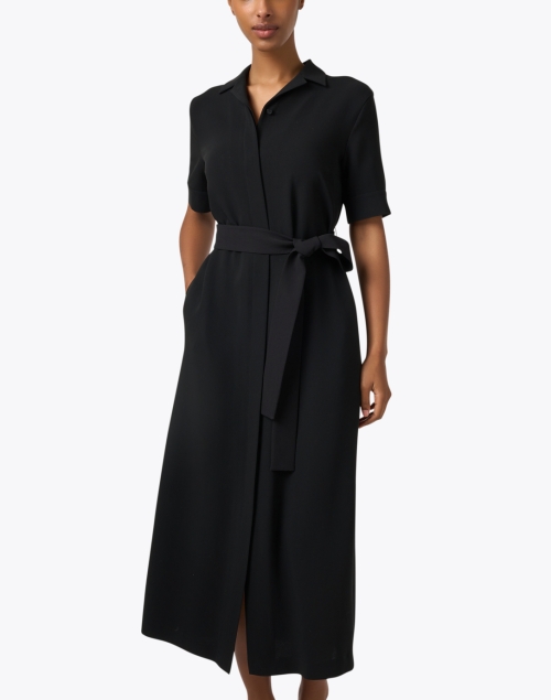 Back image - Lafayette 148 New York - Black Belted Shirt Dress