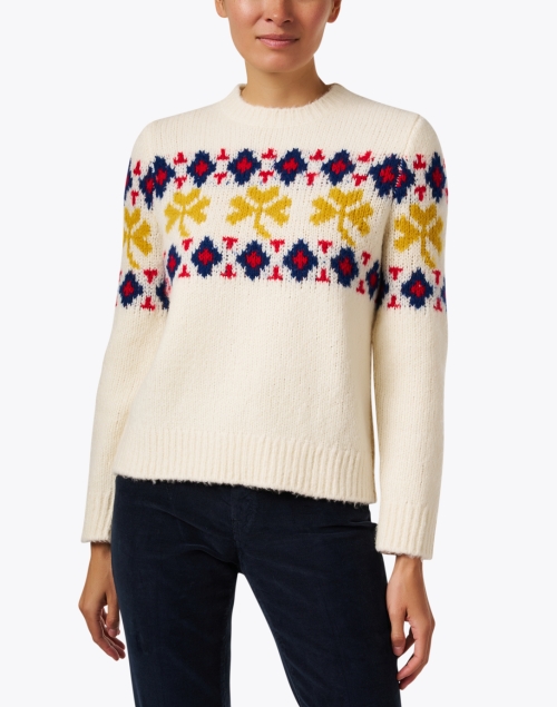 Front image - Ines de la Fressange - Joia Cream Multi Intarsia Sweater