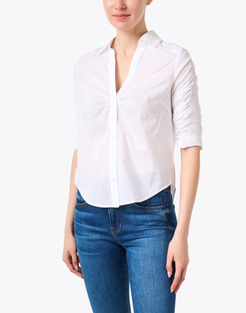 Front image - Veronica Beard - Porta White Cotton Shirt 