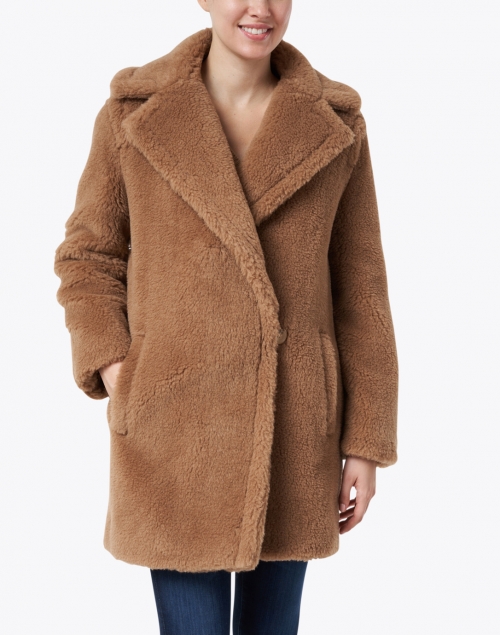 Front image - Max Mara - Orchis Brown Teddy Camel Coat