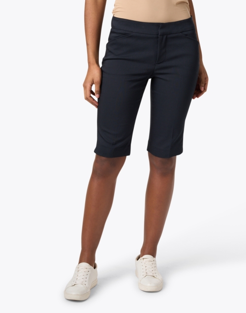 Front image - Peace of Cloth - Heather Navy Premier Stretch Cotton Shorts