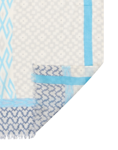 Back image - Kinross - Blue and Grey Print Silk Cashmere Scarf