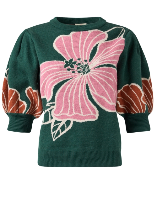 Product image - Farm Rio - Green Floral Intarsia Sweater