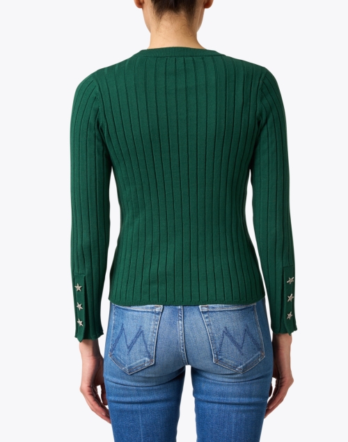 Back image - Vilagallo - Carmina Green Ribbed Star Cuff Top