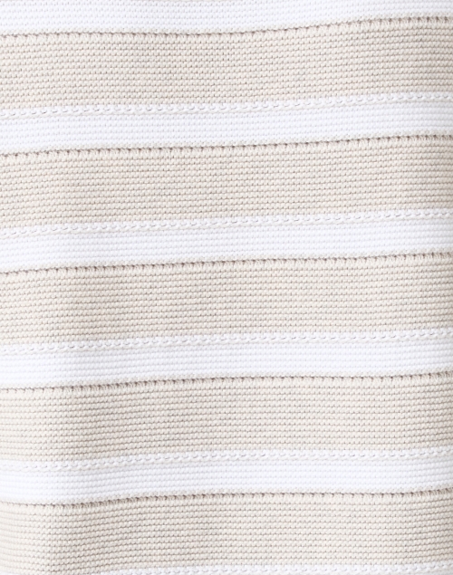 Fabric image - Kinross - Beige and White Cotton Garter Stitch Stripe Sweater