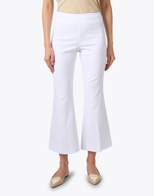 Front image - Fabrizio Gianni - White Stretch Pull On Flared Crop Pant