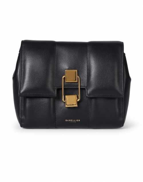 Front image - DeMellier - Mini Alexandria Black Smooth Leather Crossbody Bag