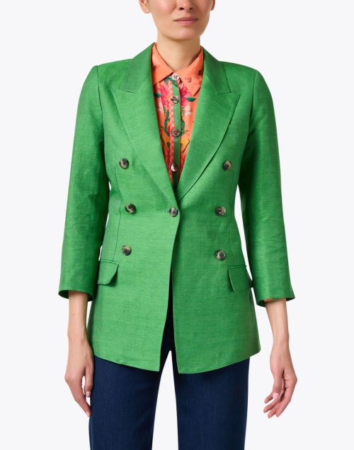 Front image - Smythe - Classic Green Linen Silk Blazer