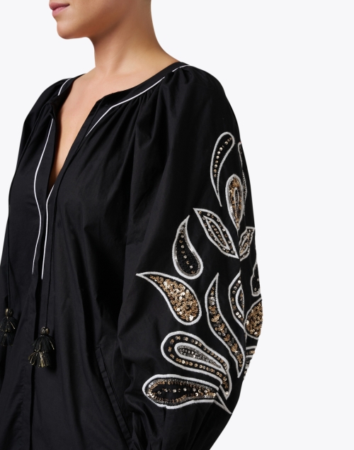 Extra_1 image - Figue - Kali Black and White Embroidered Cotton Dress