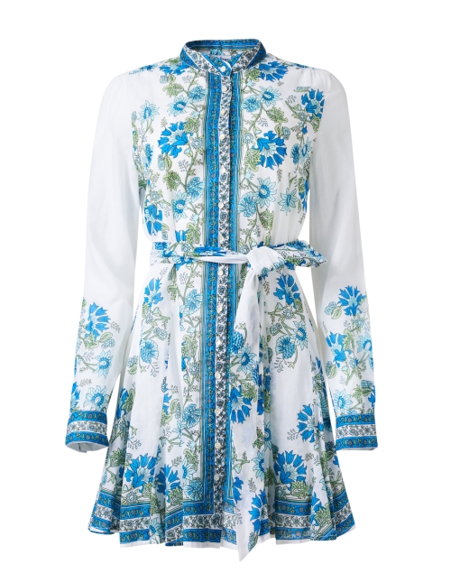 Product image - Juliet Dunn - Godet Blue and White Print Cotton Dress
