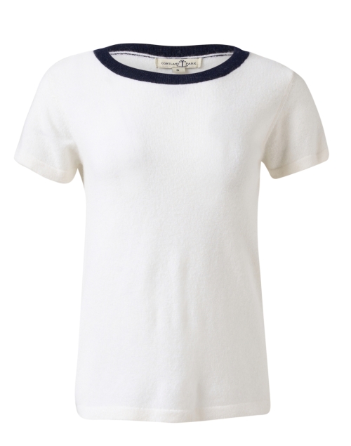 Product image - Cortland Park - White Cashmere Ringer Top