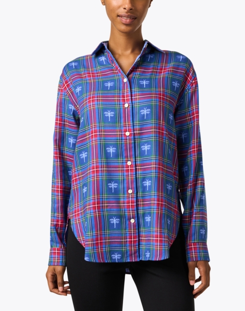Front image - Hinson Wu - Halsey Blue and Red Plaid Shirt