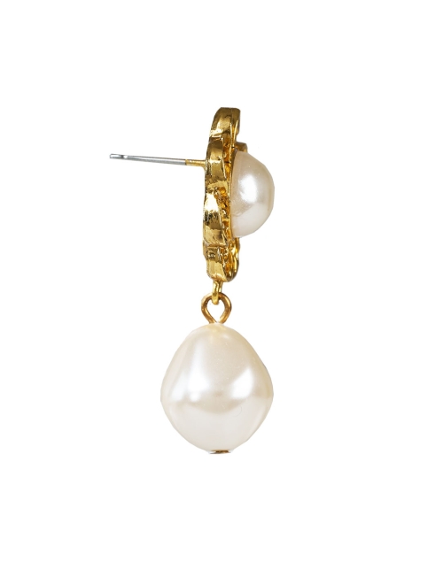 Back image - Jennifer Behr - Brilynn Gold Pearl Drop Earrings