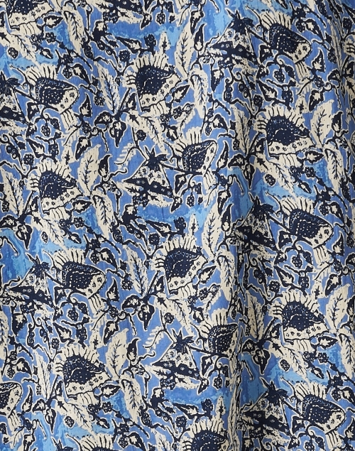 Fabric image - Ro's Garden - Deauville Blue Olaf Print Shirt Dress