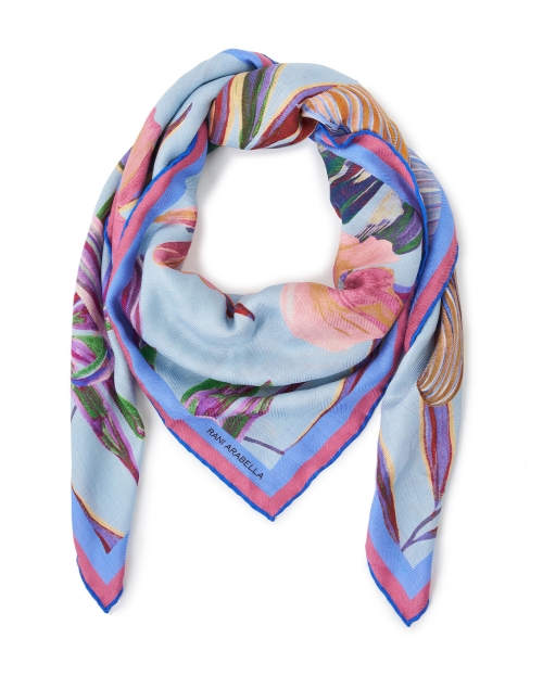 Product image - Rani Arabella - Blue Multi Print Wool Cashmere Silk Scarf