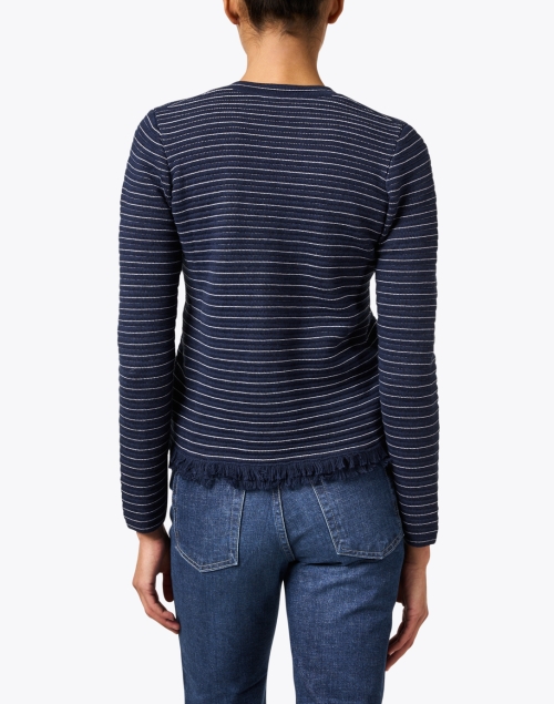 Back image - Kinross - Navy and White Striped Cotton Jacket