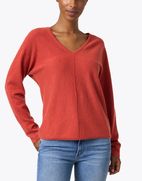 Front image - Repeat Cashmere - Orange Cashmere Sweater