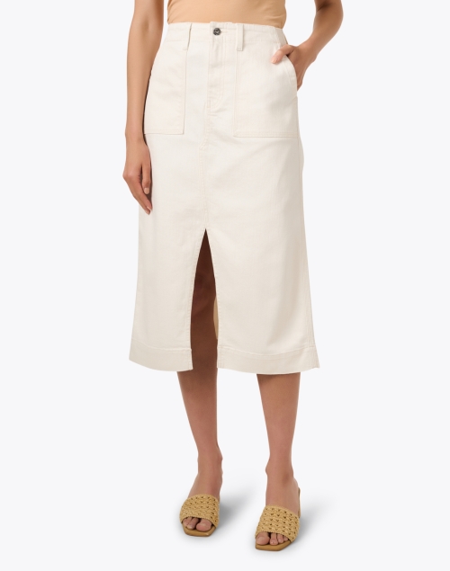 Front image - AG Jeans - Lana White Denim Skirt 