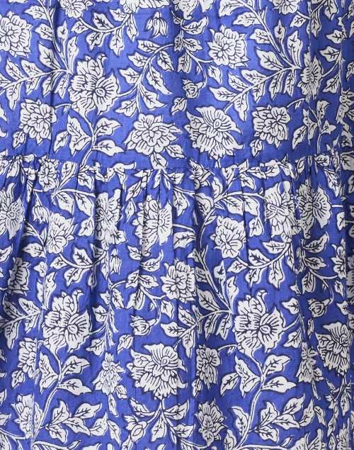 Fabric image - Pomegranate - Blue and White Floral Print Cotton Dress