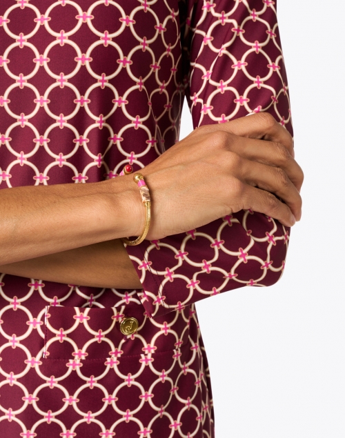 Sari Pink and Gold Cuff Bracelet