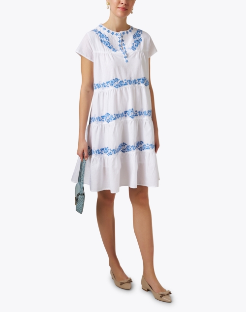 Isabel White Cotton Embroidered Dress