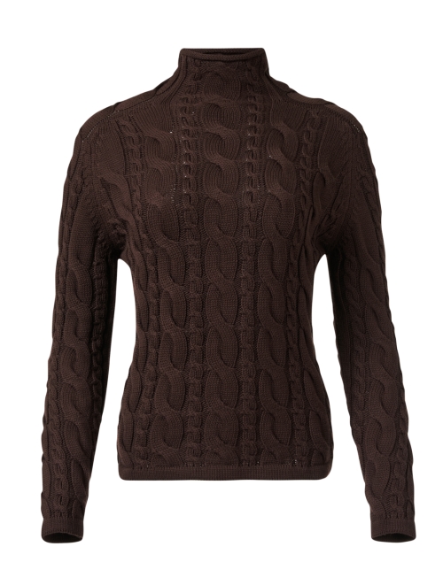 Product image - Blue - Brown Cotton Cable Sweater