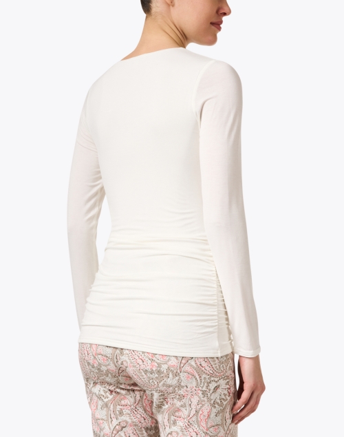 Back image - Kinross - White Ruched Jersey Top