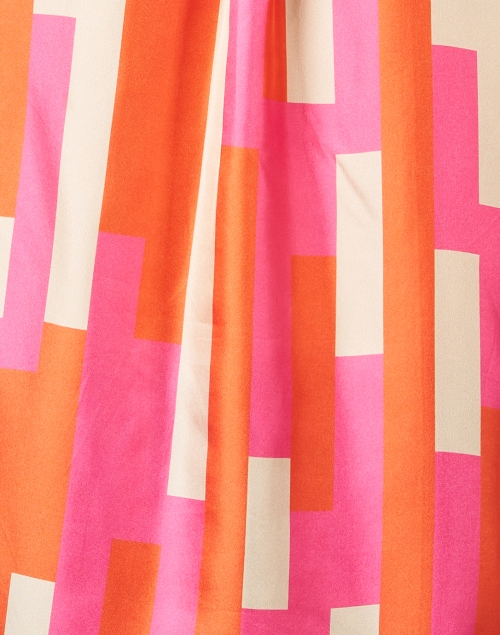Fabric image - Vilagallo - Gaby Pink Multi Print Silk Shirt