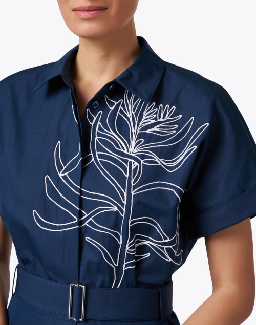 Extra_1 image - Lafayette 148 New York - Upland Blue Embroidered Shirt Dress