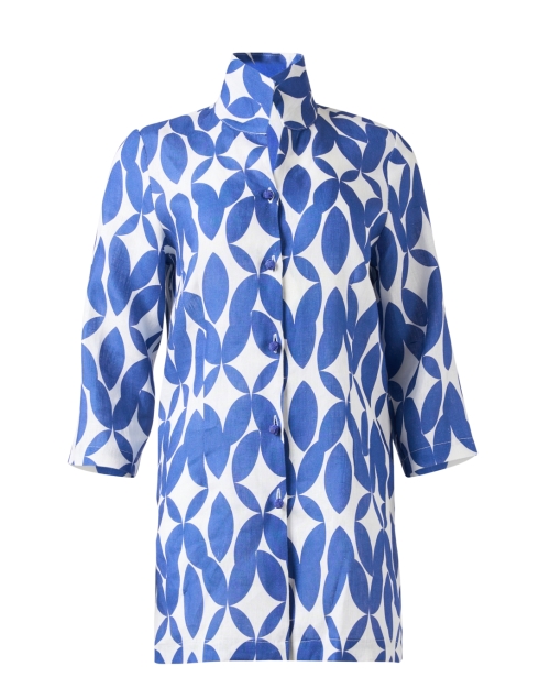 Product image - Connie Roberson - Rita Blue Print Linen Jacket