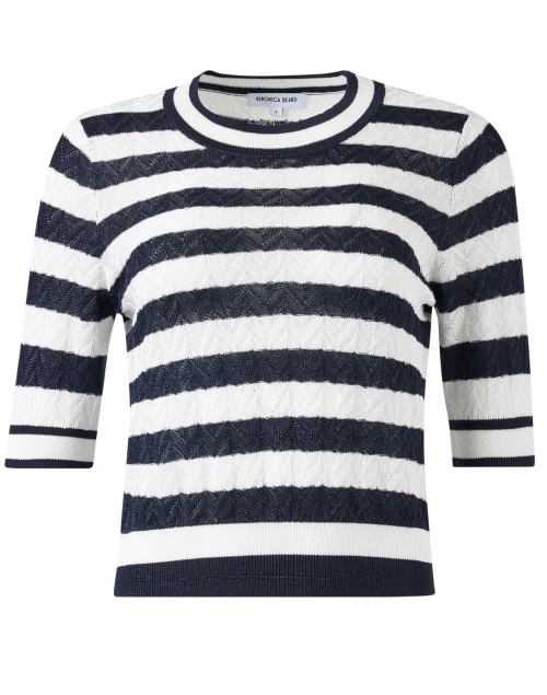Veronica Beard Lisbeth White and Navy Striped Sweater