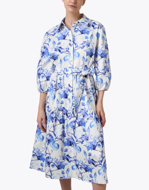 Front image - Helene Berman - Cassie Blue Floral Print Dress