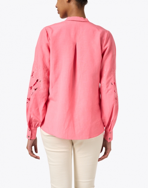 Back image - Kobi Halperin - Lorely Flamingo Pink Tencel Linen Blouse