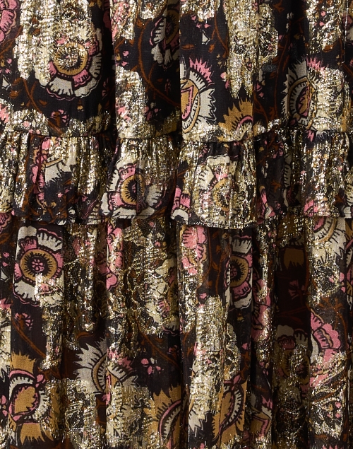 Fabric image - Figue - Valerie Brown Multi Floral Metallic Skirt 
