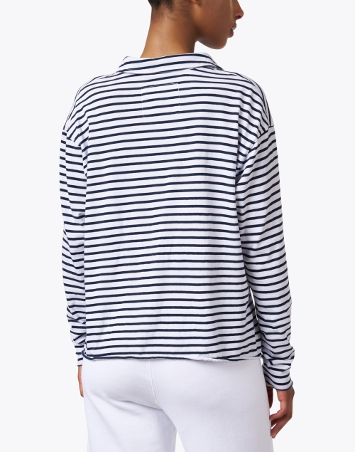 Back image - Frank & Eileen - Patrick Navy and White Stripe Popover Henley Top