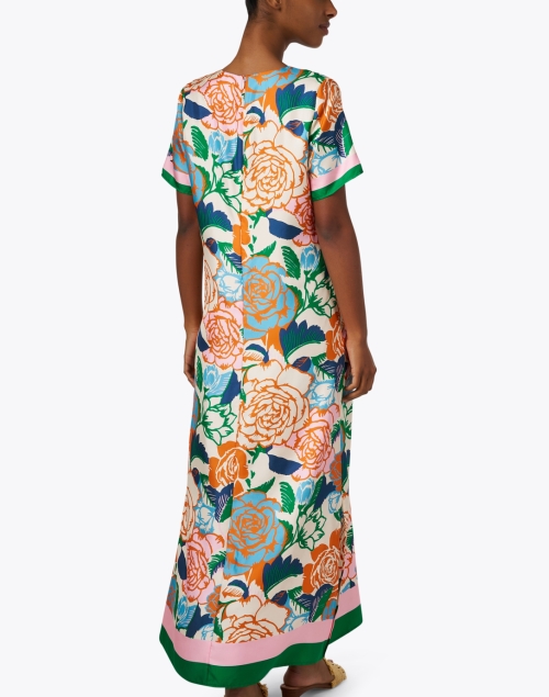Back image - Figue - Bessie Multi Print Silk Dress 