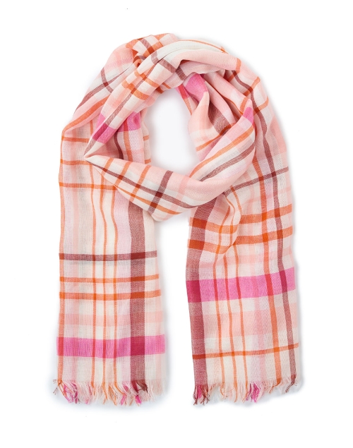 Product image - Johnstons of Elgin - Pink Plaid Wool Scarf