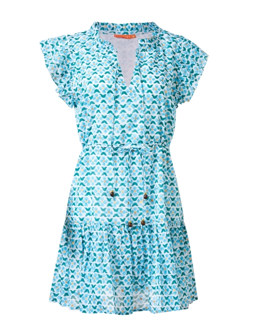 Product image - Oliphant - Turquoise Print Cotton Mini Dress