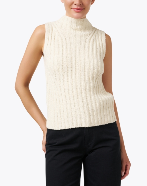 Front image - Margaret O'Leary - Ivory Cotton Fleece Sweater