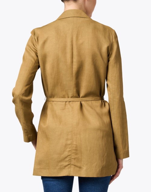 Back image - Piazza Sempione - Brown Tricotine Belted Jacket 