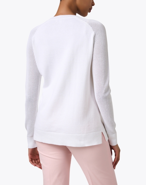 Back image - Kinross - White Cotton Cashmere Sweater